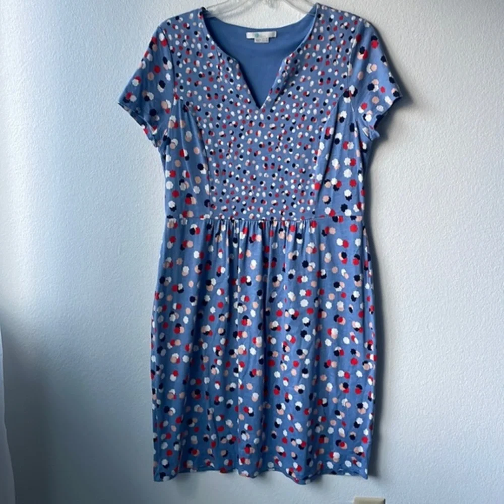 Boden dress casual size 12 Column dressing blue with flowers